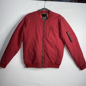 Riflessi Quilt Lined Bomber Jacket Women's Medium Red Full Zip Streetwear